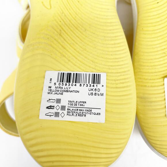 Clarks Women's Mira Lily Elastic Mesh Low Wedge Sandals Yellow White Size 8.5 M - Picture 8 of 8